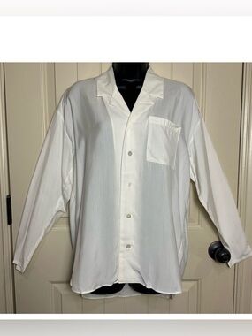 Vintage Equipment Paris Blouse Off White Medium Oversized Made In France NWOT